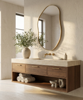 Noria Burnished Brass Modern Wall Mirror 