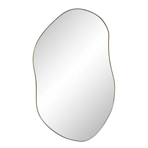 Noria Burnished Brass Modern Wall Mirror -2