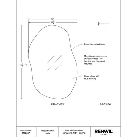 Noria Burnished Brass Modern Wall Mirror -5