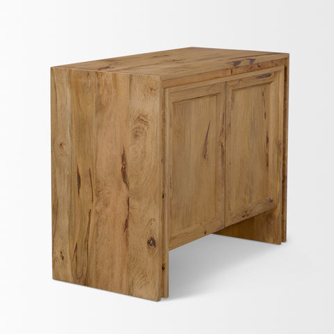 Notts Brown Solid Mango Wood Accent Cabinet -4