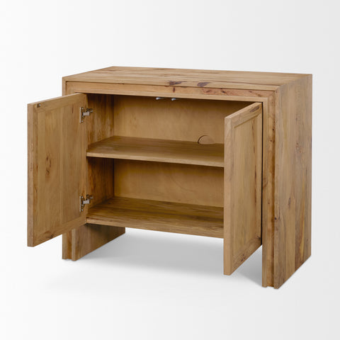 Notts Brown Solid Mango Wood Accent Cabinet -5