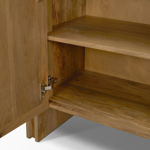 Notts Brown Solid Mango Wood Accent Cabinet -6