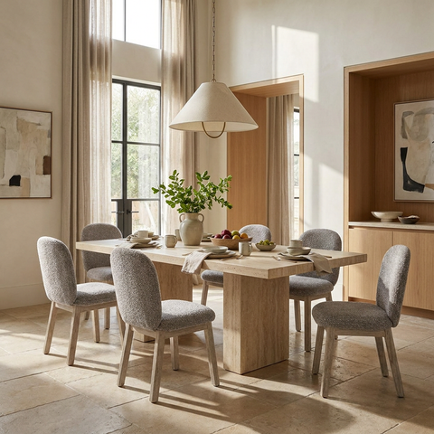 Oasis Oatmeal Modern Upholstered Dining Chair 