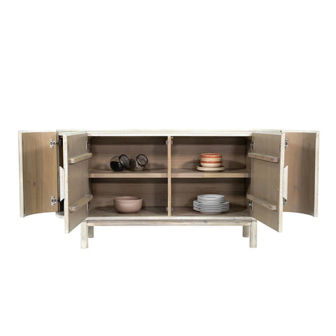 fluted solid wood sideboard cabinet
