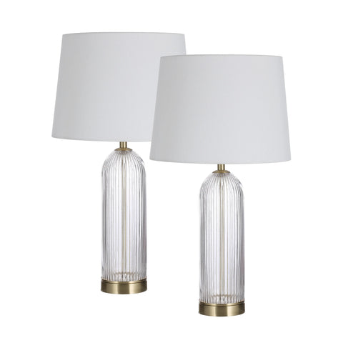 Ocala Fluted Glass Table Lamp Set of 2 -2