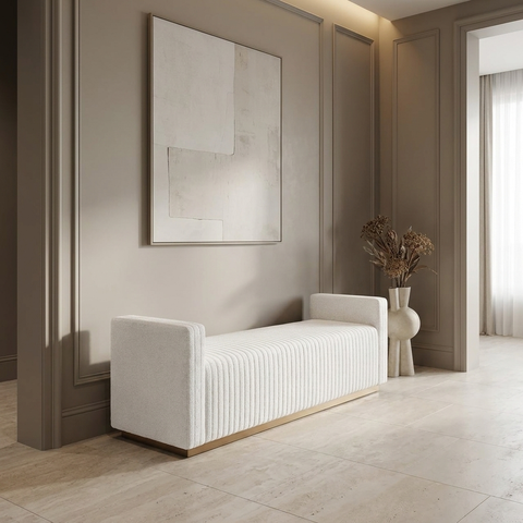 Odette Silverstone Channel Tufted Bench