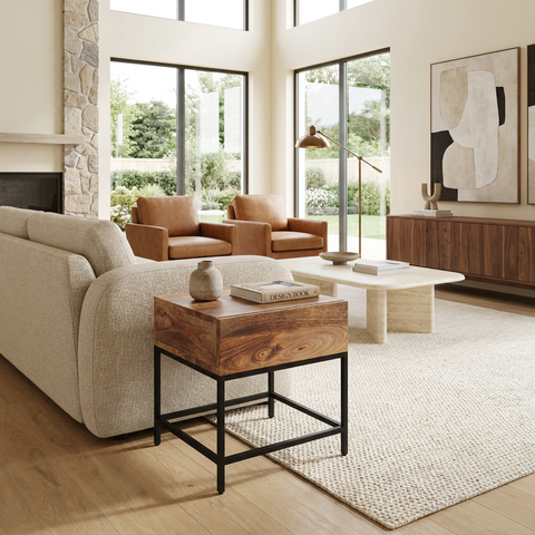 Ojas Natural Mango Wood End Table