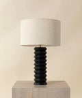 Oletto Matte Black Mango Wood Table Lamp -2