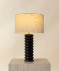 Oletto Matte Black Mango Wood Table Lamp -3