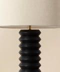 Oletto Matte Black Mango Wood Table Lamp -4