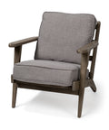 Olympus II Flint Gray Fabric & Brown Beechwood Accent Chair-1