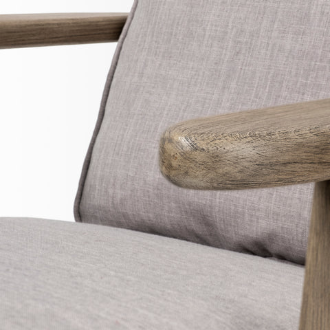 Olympus II Flint Gray Fabric & Brown Beechwood Accent Chair-2