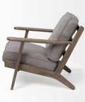 Olympus II Flint Gray Fabric & Brown Beechwood Accent Chair-3