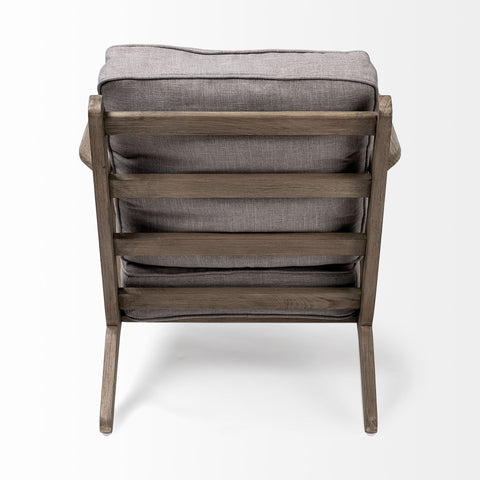 Olympus II Flint Gray Fabric & Brown Beechwood Accent Chair-4