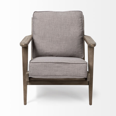 Olympus II Flint Gray Fabric & Brown Beechwood Accent Chair-5
