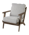 Olympus VI Frost Grey Performance Fabric & Brown Beechwood Accent Chair-1