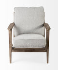 Olympus VI Frost Grey Performance Fabric & Brown Beechwood Accent Chair-2