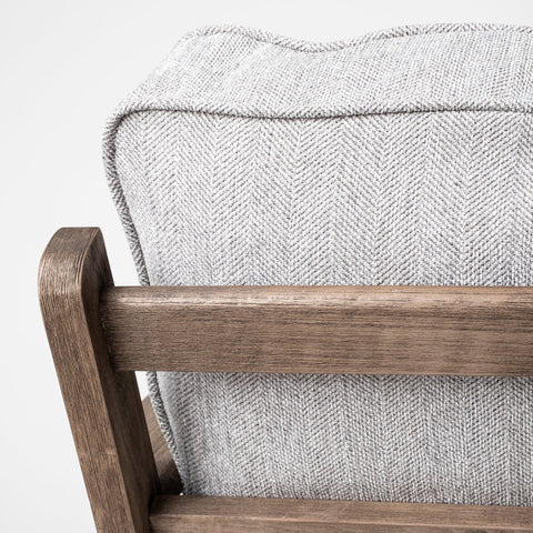Olympus VI Frost Grey Performance Fabric & Brown Beechwood Accent Chair-3
