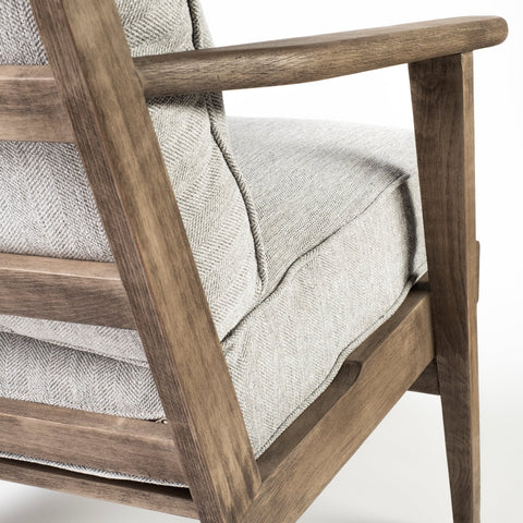 Olympus VI Frost Grey Performance Fabric & Brown Beechwood Accent Chair-4