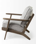 Olympus VI Frost Grey Performance Fabric & Brown Beechwood Accent Chair-5