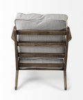 Olympus VI Frost Grey Performance Fabric & Brown Beechwood Accent Chair-6