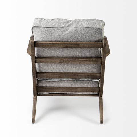 Olympus VI Frost Grey Performance Fabric & Brown Beechwood Accent Chair-6