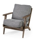 Olympus V Castlerock Grey Fabric & Brown Wood Accent Chair-1