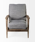 Olympus V Castlerock Grey Fabric & Brown Wood Accent Chair-2