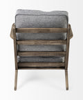 Olympus V Castlerock Grey Fabric & Brown Wood Accent Chair-3