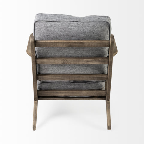 Olympus V Castlerock Grey Fabric & Brown Wood Accent Chair-3