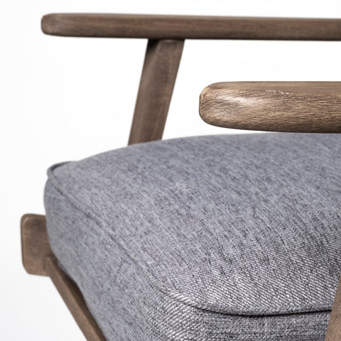 Olympus V Castlerock Grey Fabric & Brown Wood Accent Chair-5