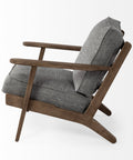 Olympus V Castlerock Grey Fabric & Brown Wood Accent Chair-6