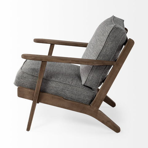 Olympus V Castlerock Grey Fabric & Brown Wood Accent Chair-6
