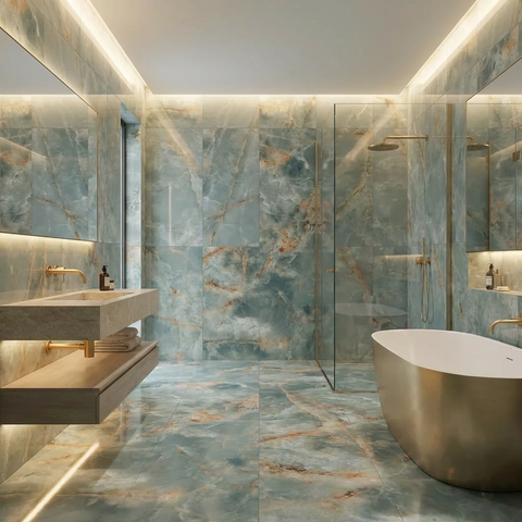 Onyx look floor tile