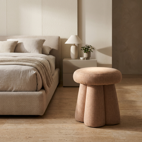 Oona Sienna Fabric Ottoman
