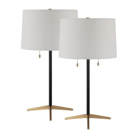 Orono Matte Black Iron Table Lamp Set of 2 -1