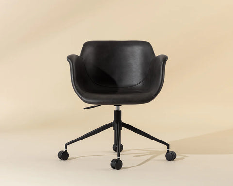 Owen Grey Faux Leather & Fabric Office Chair-2