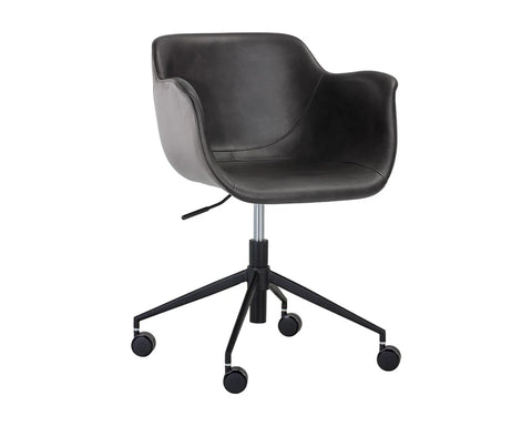 Owen Grey Faux Leather & Fabric Office Chair-3