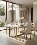 Oyster Curve Gold Upholstered Dining Chair - Set of 2 - Amisco