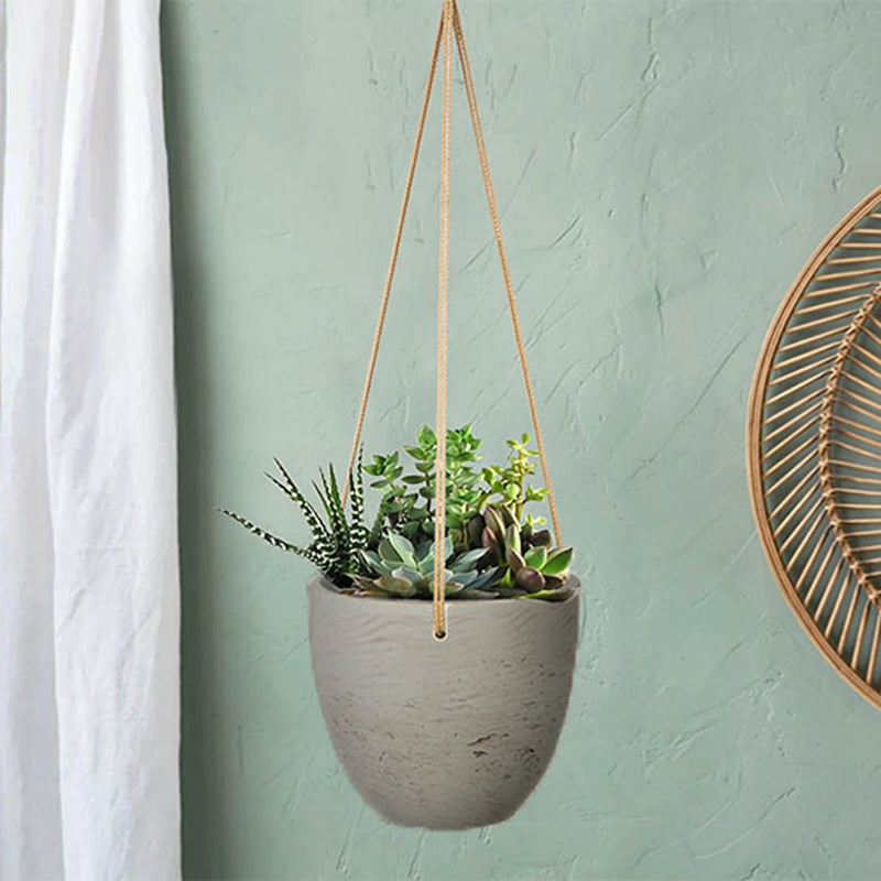 Classic Medium Hanging Pot (Cement Grey) -Planter