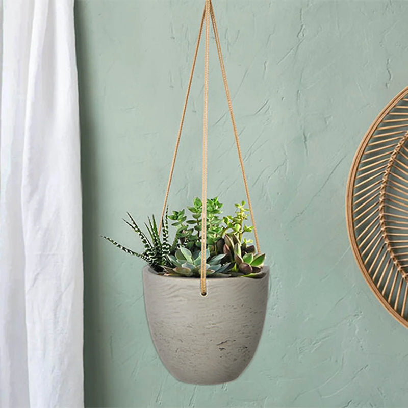 Classic Small Hanging Pot (Cement Grey) -Planter