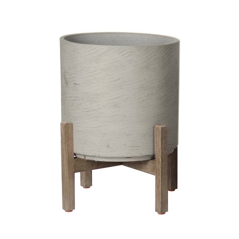 Patio Round Large Standing Pot (Cement Grey) -Planter