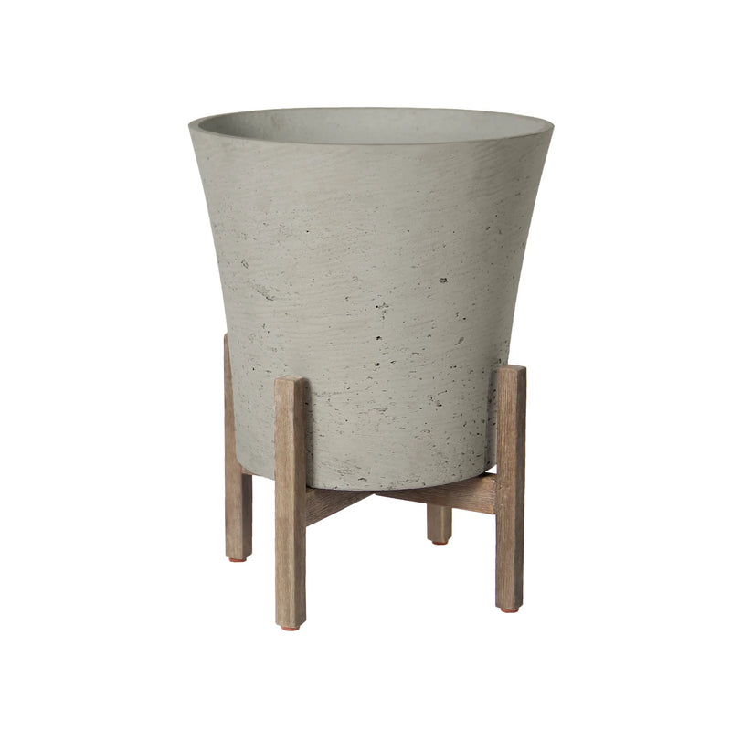 Patio Tapered Large Standing Pot (Cement Grey) -Planter