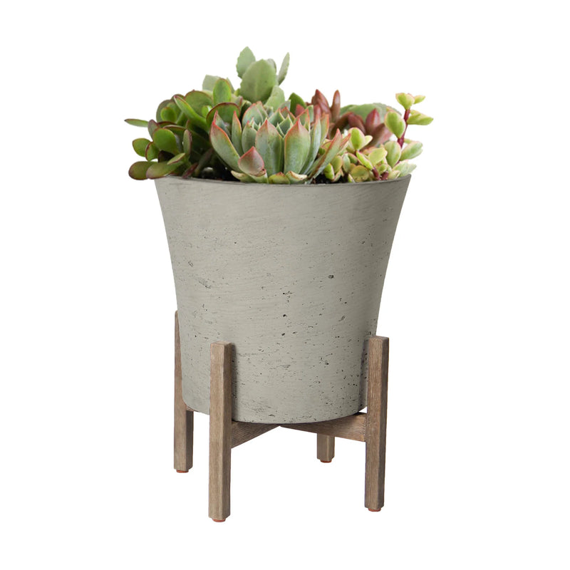 Patio Tapered Large Standing Pot (Cement Grey) -Planter