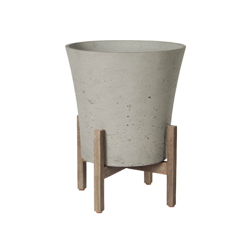 Patio Tapered Medium Standing Pot (Cement Grey) -Planter