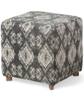 Pallu Charcoal Dhurrie Cotton Ottoman-1