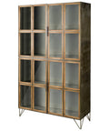 Pandora I Brown Fir Wood and Iron Display Cabinet -1