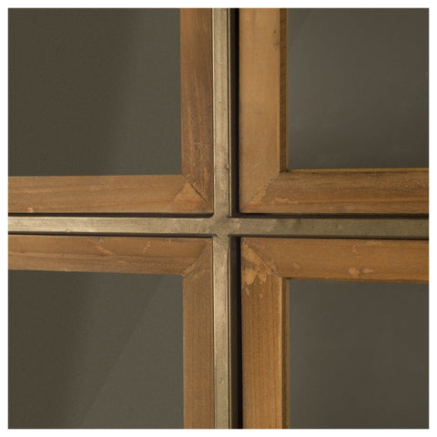 Pandora I Brown Fir Wood and Iron Display Cabinet -3