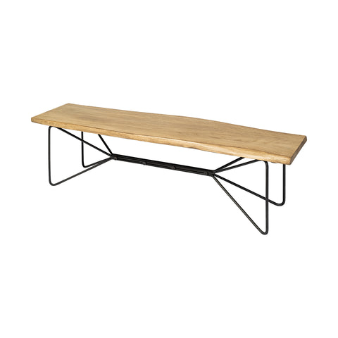 Papillion III Blonde Solid Acacia Wood Dining Bench-1
