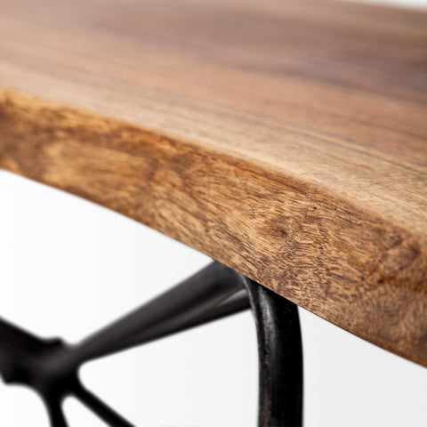 Papillion III Natural Solid Acacia Wood Dining Bench-3